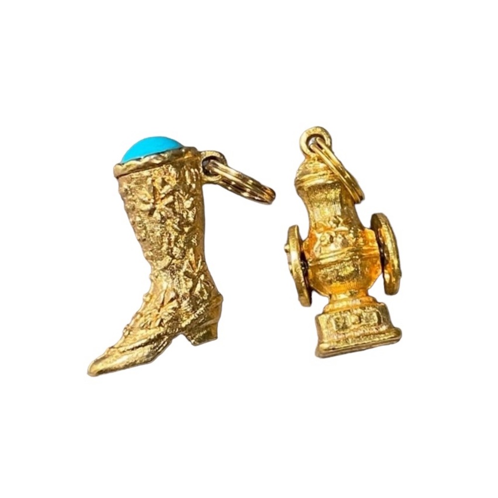 Pair of Vintage 70s Gold Tone Avon Charms